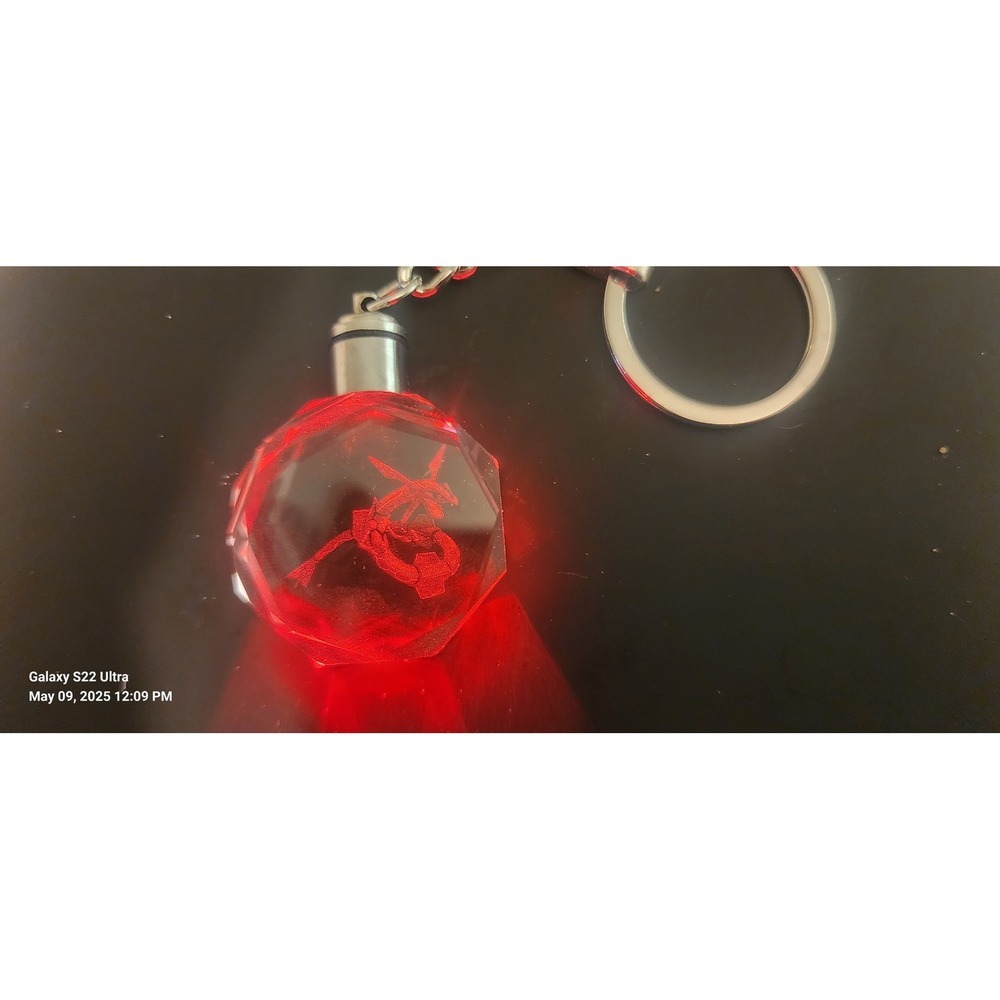 Crystal Keychain Rayquaza LED Light Up Charm Pendant Keyring Decor - Picture 4 of 4